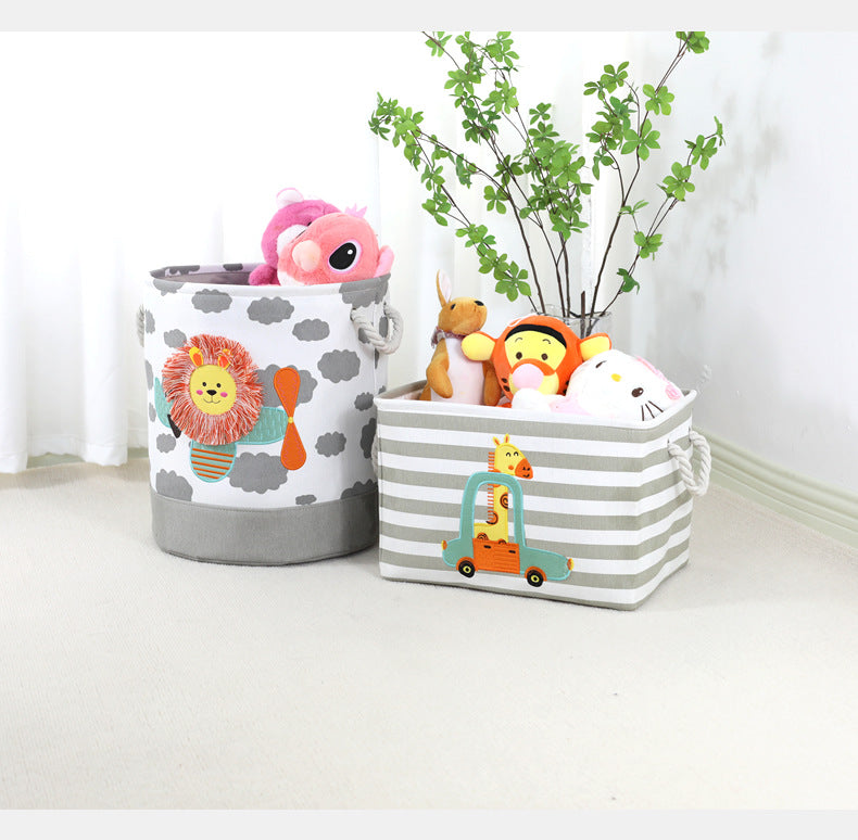 panier-de-rangement-lion-et-girafe