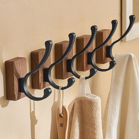 Crochet mural bois métal