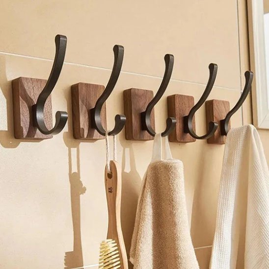 Crochet mural bois métal