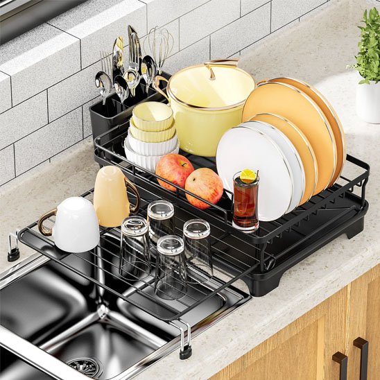 egouttoir-à-vaisselle-modulable-noir