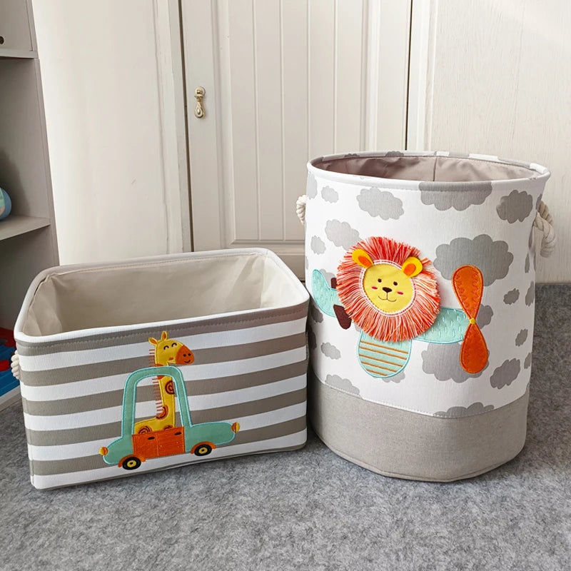 panier-de-rangement-girafe-lion