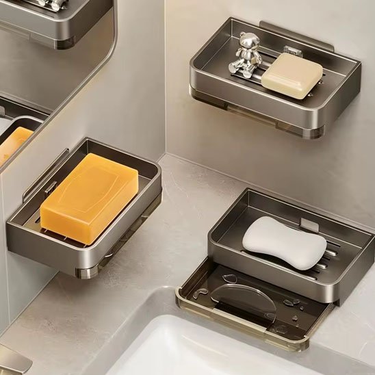Porte savon acier brossé