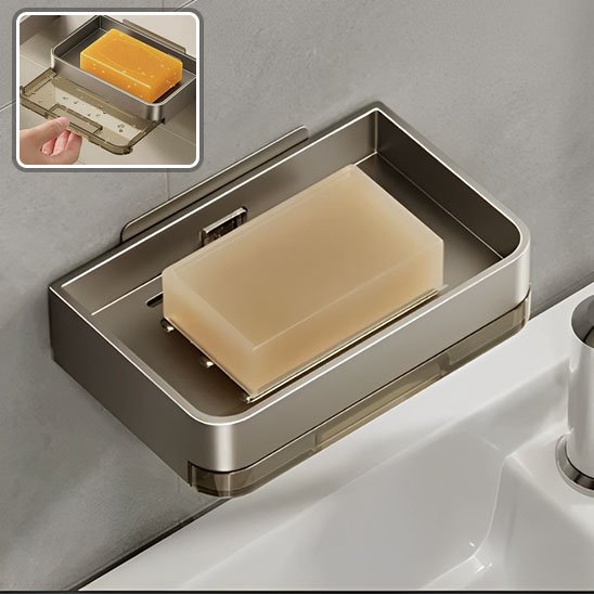 Porte savon avec récupérateur intégré