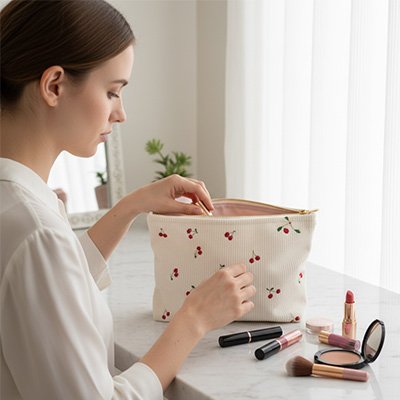 Trousse maquillage belle cerise